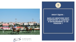 Contrat de pension et d'entraînement du cheval
